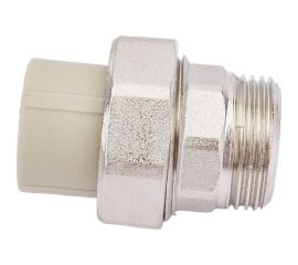 Муфта комбинированная разъемная с наружной резьбой VALFEX PP-R серая, 20 мм х3/4"" 10156120Г 127-0342 