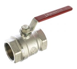 Шаровой кран Giacomini R250D 1 1/2"", внутренняя/внутренняя, ручка-рычаг красный, хромированный R250X007 