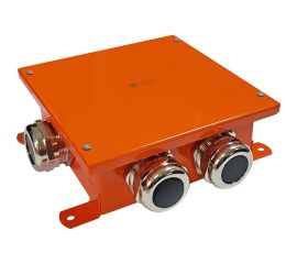 Металлическая коробка Экопласт SMB165 огн. E-110, о/п 164x164x65, 6 метал. гермоввода 1,5-10 кв.мм. 56319 