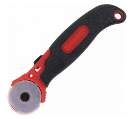 Раскройный роликовый нож BRAUBERG 28 мм , круглое лезвие, резиновые вставки 238089 