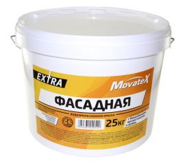Водоэмульсионная краска Movatex EXTRA фасадная, 25 кг Т33757 
