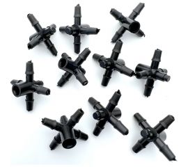 Разветвитель крестовой на 4 выхода для микротрубки 3-4мм Профитт 10 шт. 1892082 