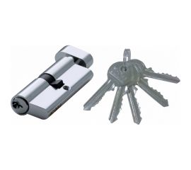 Цилиндр замка DORF ключ/барашек, английский, 5 ключей, никель, 45х45 00-00005108 