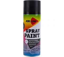 Акриловая краска AIM-ONE черная, глянцевая, аэрозоль, 450 мл SP-GB39 