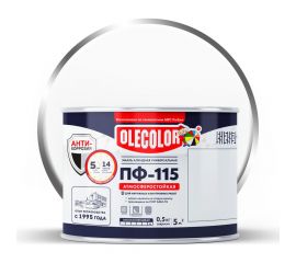 Эмаль OLECOLOR ПФ-115 белый, 0.5 кг 4300000157 