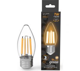 Лампа Gauss Filament Свеча 7W 550lm 2700К Е27 LED 1/10/50 103802107 