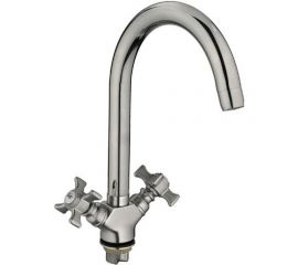 Смеситель ёлочка LEDEME 1/2литой излив керамика крест с гайкой L4311A-2 89846 