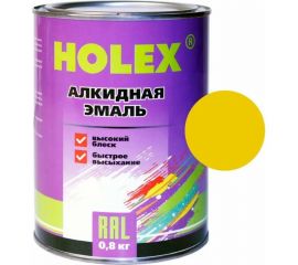 Алкидная автоэмаль Holex 1023 RAL желтый глубокий, 0.8 кг HAS-57959 