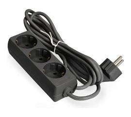 Удлинитель ExeGate ECE-3-1.8B 3 евророзетки с заземлением, 1.8м, черный 285801 