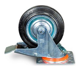 Колесо поворотное резина SCb 63 160 мм с тормозом (N) TOR 1024201 