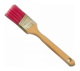 Плоская кисть Управдом со скошенной искусственной щетиной 25 мм, деревянная удлиненная ручка 4100003300 