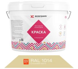 Фасадная резиновая краска ECOROOM RAL 1014 слоновая кость, 2.4 кг Е-Кр -3582/1014 