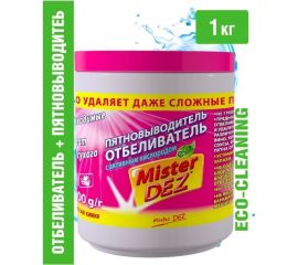 Кислородный отбеливатель-пятновыводитель для белого и цветного белья Mister Dez с активным кислородом, 1000 г / 1 кг 1810 