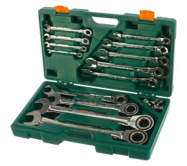 Набор комбинированных трещоточных ключей 72 зуба 17 предметов Jonnesway W45117S 