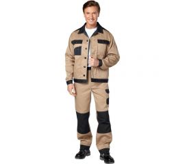 Костюм Эксперт Спецодежда Умелец 1, бежевый/черный, р. 48-50, рост 182-188 6446000040105 