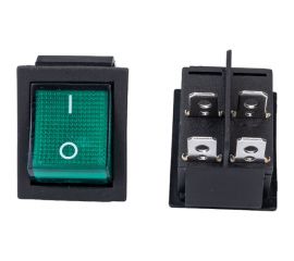 Клавиша Nord-Yada 250V 16А зеленая с подсветкой (4контакта) ON-OFF (2шт в упаковке) 905459 