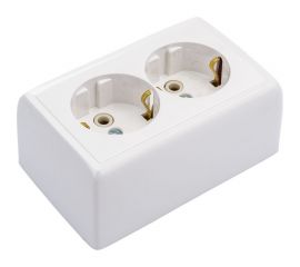 Розетка открытой установки ООО МПО Электротехника 2 мест. с з/к 2748 