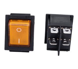 Клавиша Nord-Yada 250V 16А желтая с подсветкой (4контакта) ON-OFF (2шт в упаковке) 905458 