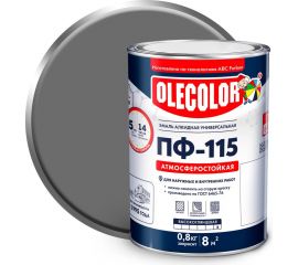 Эмаль OLECOLOR ПФ-115 серый, 0.8 кг 4300000228 