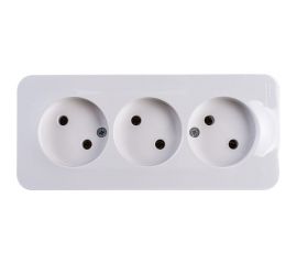 3-ая розетка Schneider Electric BLANCA открытой установки, без заземления, без шторок, белый BLNRA000311 