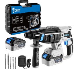 Аккумуляторный перфоратор DEKO DKCH20FU-Li в кейсе + оснастка 5 шт., 20 В, 2x5.0Ач 063-4419 
