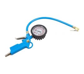 Пистолет для подкачки шин Forcekraft с аналоговым манометром и шлангом (0-16bar, манометр заполнен глицерином), в блистере fk-2370g 54664 