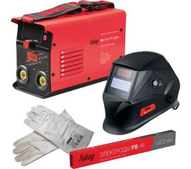 Сварочный инвертор FUBAG с цифровым управлением и синергетикой IN 160 syn digital (200а) + набор из 3 предметов: маска+краги сварщика+электроды 41392_vset 