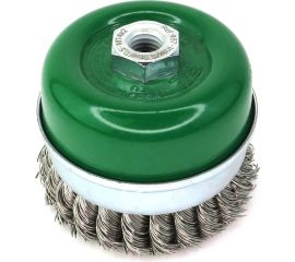 Щетка чашечная усиленная жгутовая 95 мм, М14, с кольцом для ушм, проволока нерж. сталь 0.5 мм SIT 0937 