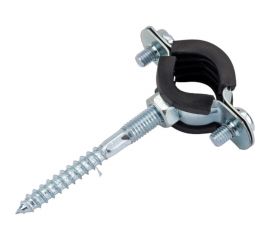 Хомут с резиновой прокладкой, шпилькой и дюбелем Sinikon 1/2"" (020-024) КM012.R 