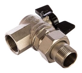 Угловой кран Американка Н/В Ду-20 /3/4" Бабочка черная Bugatti OREGON 5940005 