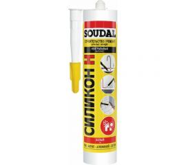 Нейтральный силиконовый герметик Soudal белый, 280 мл 158940 
