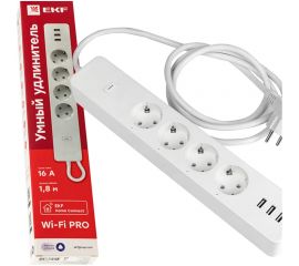 Умный удлинитель c USB EKF Wi-Fi PRO HomeConnect RCE-2-WF 