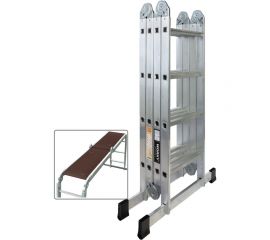 Лестница-стремянка 4x4 трансформер WORKY profi с помостом ARD257726 