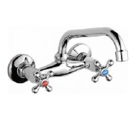 Смеситель для мойки Potato двуручный, настенный, с поворотным изливом P4765 