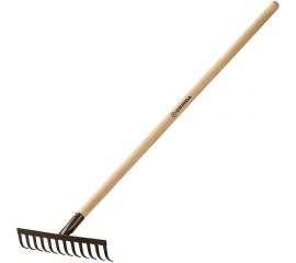 Садовые грабли с деревянным черенком GRINDA 12 прямых зубьев, 310х80х1300 мм 39583-12 