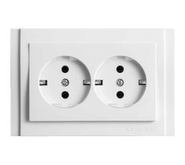 Двойная розетка Vesta Electric Verona c заземлением F00050201BEL 