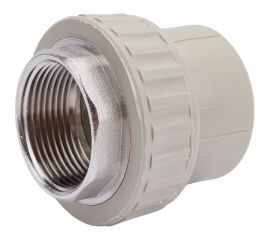 Муфта комбинированная под ключ с внутренней резьбой VALFEX PP-R серая, 40 мм х1 1/4"" 10134040Г 127-0365 