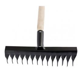 Классические усиленные грабли КЭС 420х1200 мм, 14 витых зубьев, деревянный черенок 21010079 