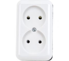 Розетка ООО Ливны-Электро РА 10-009 2-х местная с донышком, белая РА 1941 