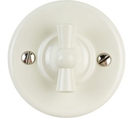 Выключатель Bironi 1кл., пластик, цвет Слоновая кость B1-200-211 