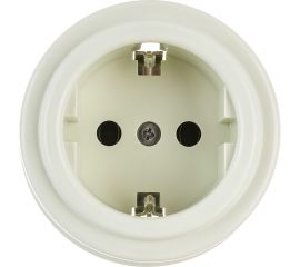 Розетка BIRONI Пластик Слоновая кость, с заземлением B1-101-211 