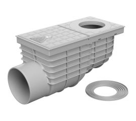 Дождеприёмник-трап со сливом из крыши MCH Chudej с боковым сливом, D110, стандарт, серый 325 Gs 