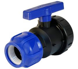 Шаровой кран VALFEX ПНД компрессионный цанга - внутренняя резьба, разборный 40x1 1/4"" 1210012540114 