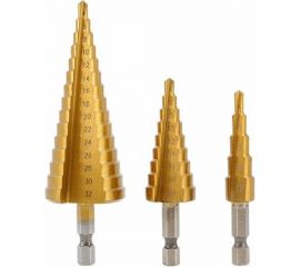 Набор ступенчатых сверл 3 шт, 4-32 мм HOEGERT TECHNIK HT6D325 