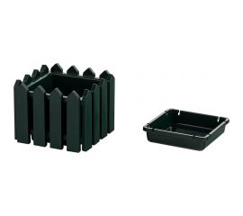 Квадратное кашпо Элластик-Пласт Лардо малое , 19х19 см, темно-зеленое ЭП 205753 