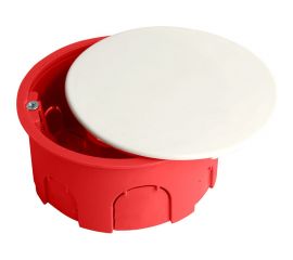 Монтажная коробка STEKKER EBX30-02-1-20-80 для полых стен, с пластиковыми зажимами, с крышкой, D80*40мм, IP20, красный (GE41025) 49006 