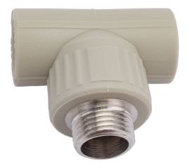 Тройник комбинированный с наружной резьбой VALFEX PP-R серый, 20 мм х1/2"" 10128020Г 127-0436 