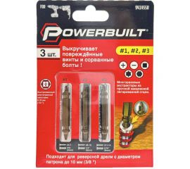 Набор экстракторов для болтов и винтов TORGWIN powerbuilt 3 шт. двухсторонние 941455R 