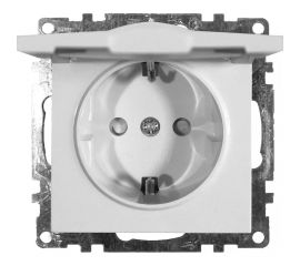 1-местная розетка STEKKER с заземлением с крышкой механизм, GLS16-7112-01, 16А, Катрин, белый 39302 