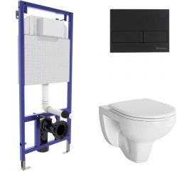 Комплект для монтажа подвесного унитаза Berges GAMMA инсталляция NOVUM525, кнопка L5, унитаз с сиденьем микролифт, быстросъем 042426 